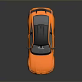 Sleek Orange Sports Car With Black Roof Rear Spoiler And Black Wheels