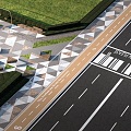 modern road municipal road sidewalk highway 3d model