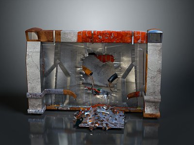 Wall Sci-Fi Wall Metal Wall Destruction model