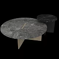 Round Marble Dining Tables With Cross Wooden And Black Bases Natural Texture