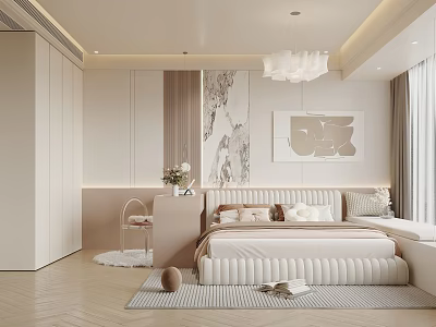 Modern Children's Room Cream Daughter Room 3d model