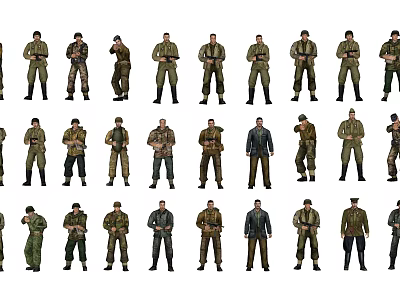 Game and Movie Characters in Diverse Outfits with Various Poses and Different Roles 3d model