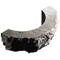 Rock Arc Front Desk Bar Desk 3d model