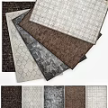 Square Rugs With Various Geometric Patterns And Textured Designs For Home Decor 3d model