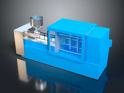 Modern Blue Industrial Equipment Featuring Stainless Steel Parts And Transparent Window 3d model