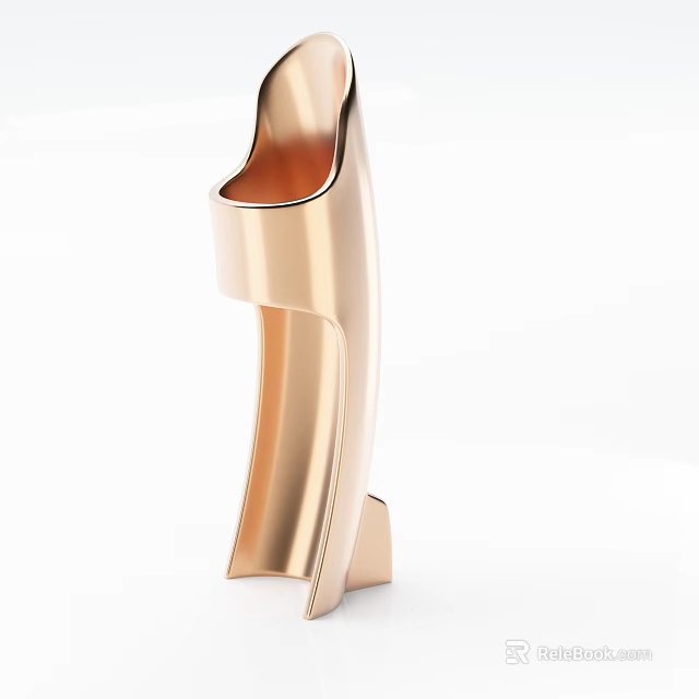 Gold Modern Decorative Lamp With Unique Curved Shape And Metallic Finish 3d model 