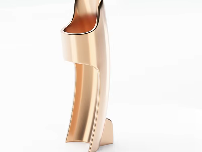 Gold Modern Decorative Lamp With Unique Curved Shape And Metallic Finish 3d model