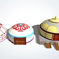 Traditional Yurts Featuring Colorful Decorative Patterns And Wooden Door Designs