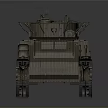 Detailed Vintage Military Tank Vehicle With Tracks Turret And Armor Structure