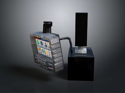 Modern Industrial Equipment With Digital Control Panel Display Screen And Black Base 3d model