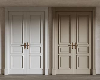 European-style double door 3d model