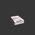 Stack of Books with Red and White Cover Design Featuring Illustration of a Person