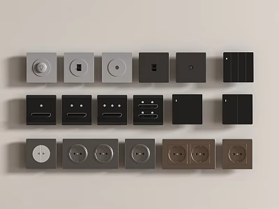Modern Stylish Switch Panels With Various Designs And Different Color Options 3d model