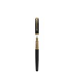 Black and Gold Metallic Pen with Sleek Design and Removable Cap