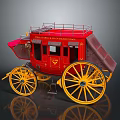 Vintage Royal Mail Coach Red Design With Yellow Wheels And Detailed Body
