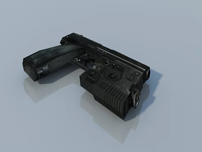 Black Pistol 3D Model With Realistic Metallic Surface And Detailed Structure Design 3d model