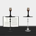 Stylish Modern Side Table With Metal Base Spherical Decorations And Figure Head Accent