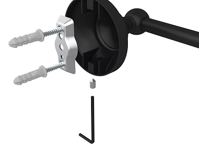 Bathroom Cabinet Rack Mounting Kit With Screws Metal Brackets And Hex Wrench 3d model