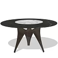 Modern Dining Table Solid Wood Rock Board Round Table Round Table Italian Minimalist Dining Table Round Table 3d model