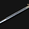 Ornate Decorative Sword With Engraved Blade Leather Wrapped Handle And Golden Hilt