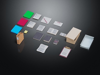 Modern notebook book document printing model