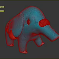 Cute Blue Elephant Toy With Orange Ears Nose Tip And White Feet Design