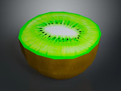 Sliced Kiwi Fruit With Green Flesh And Brown Skin Cross Section 3d model Sliced Kiwi Fruit With Green Flesh And Brown Skin Cross Section 3d model