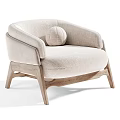 Cozy Modern Accent Chair With Plush Faux Fur Upholstery And Wooden Legs Design