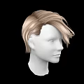 White Mannequin Head Showcasing Blonde Layered Short Hairstyle Design