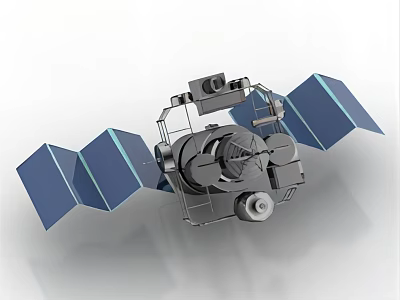 Modern Scientific Satellite With Blue Solar Panels And Advanced Mechanical Structure 3d model