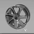 Silver Audi Car Wheel Rim With Alloy Spoke Design And Shiny Reflective Finish