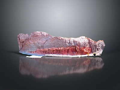 Wooden Stone Pink And White With Natural Textured Surface On Black Background Showing Clear Reflection 3d model
