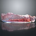 Wooden Stone Pink And White With Natural Textured Surface On Black Background Showing Clear Reflection