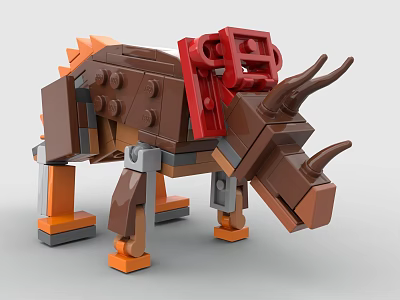Lego LEGO toy building blocks Triceratops dinosaur 3d model