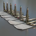 Bullet rifle bullet machine gun bullet ammunition armor piercing bullet shell low face number low model simple model game sub-era film and television level 3d model
