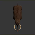 Realistic Furry Mammoth 3D Model With Long Tusks And Brown Fur