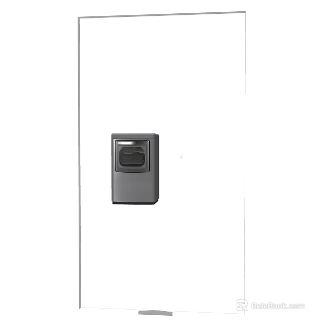 Modern Sleek Gray Front Loading Washing Machine With Transparent Door And Control Panel 3d model 