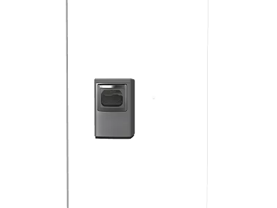 Modern Sleek Gray Front Loading Washing Machine With Transparent Door And Control Panel 3d model