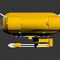 Yellow Water Vehicle With Four Propellers And Circular Lens For Underwater Exploration