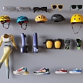 Cycling Equipment Eye Glasses Sportswear Protector Helmet Helmet 3d model