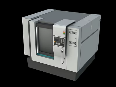 Modern Industrial Equipment With Control Panel Display Screen And Metal Casing 3d model