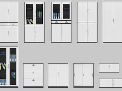 Stylish Bookcase Furniture Designs With Glass Panel Doors Drawers And Open Shelves 3d model