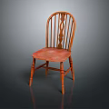 Traditional Wooden Accent Chair With Carved Backrest Red Cushioned Seat Classic Design