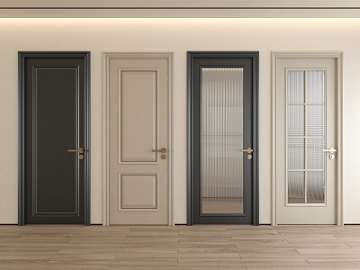 Modern single door 3d model