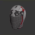 Modern Weapon Tactical Helmet With Silver Black Red Design And Transparent Visor