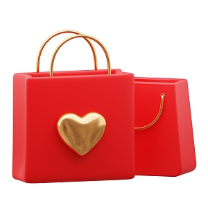 Modern Shopping Bag Love Bag Cartoon Bag 3d model