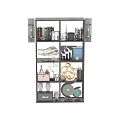 Elegant Shelf Decor Featuring Gold Silver Ornaments And Animal Figurines