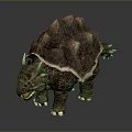 Mythical Turtle With Rock Like Shell Horned Head Rough Skin And Spiked Tail