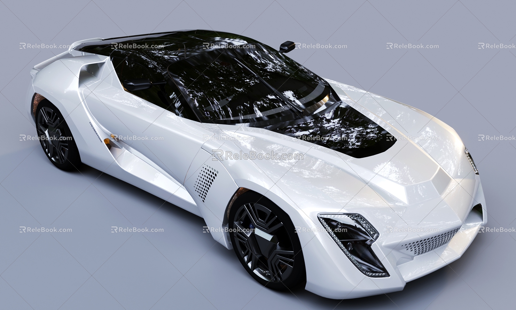 White Car sports car Corvette 3d model