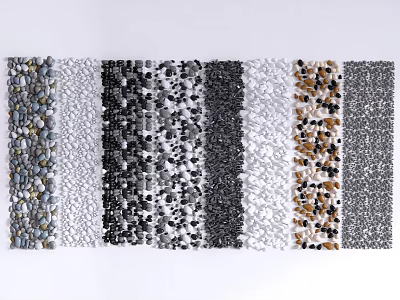 Assorted Natural Stone and Wood Material Samples with Diverse Colors and Textured Surfaces 3d model